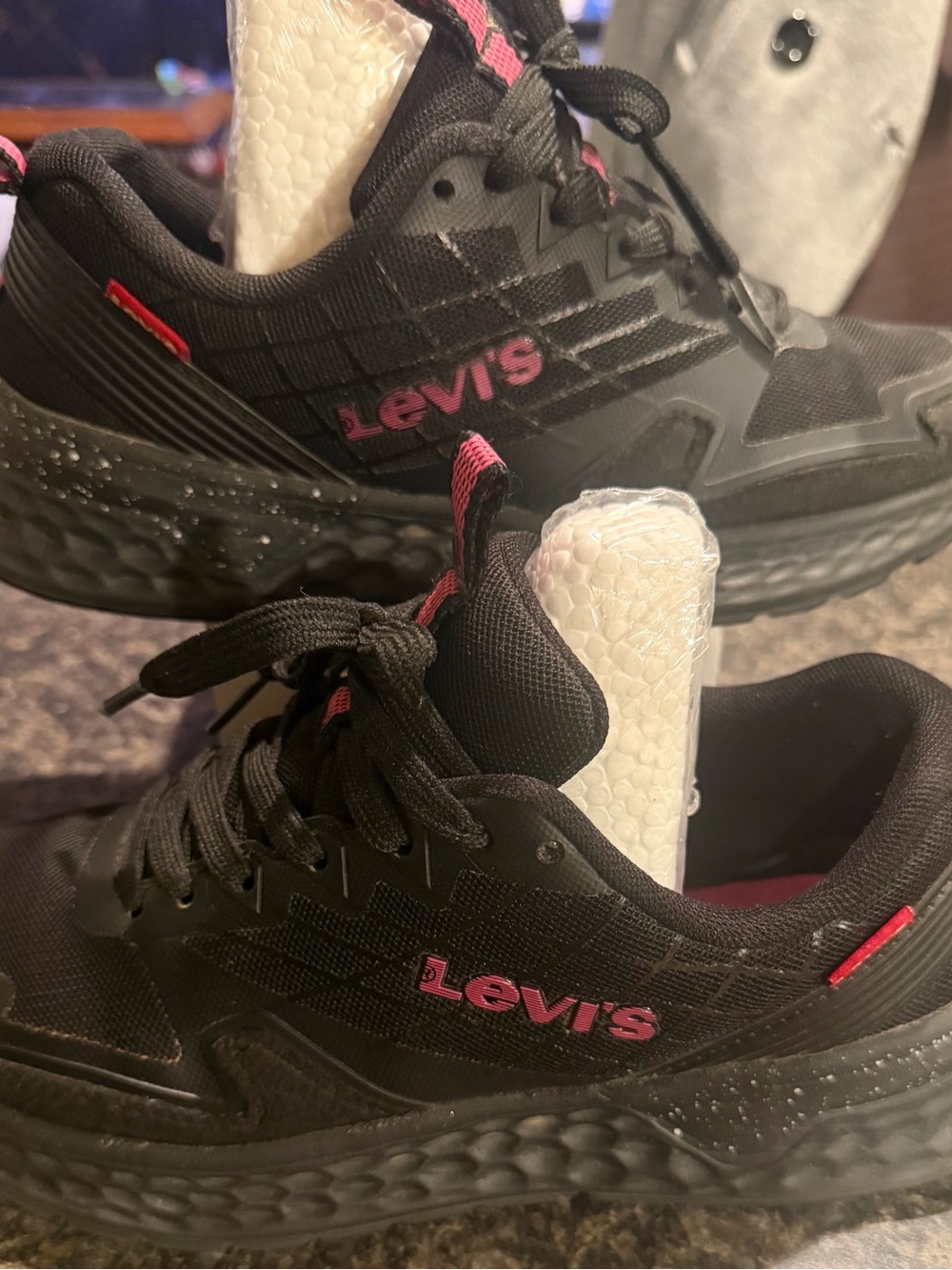 Levi's Black Sneakers with Pink Accents